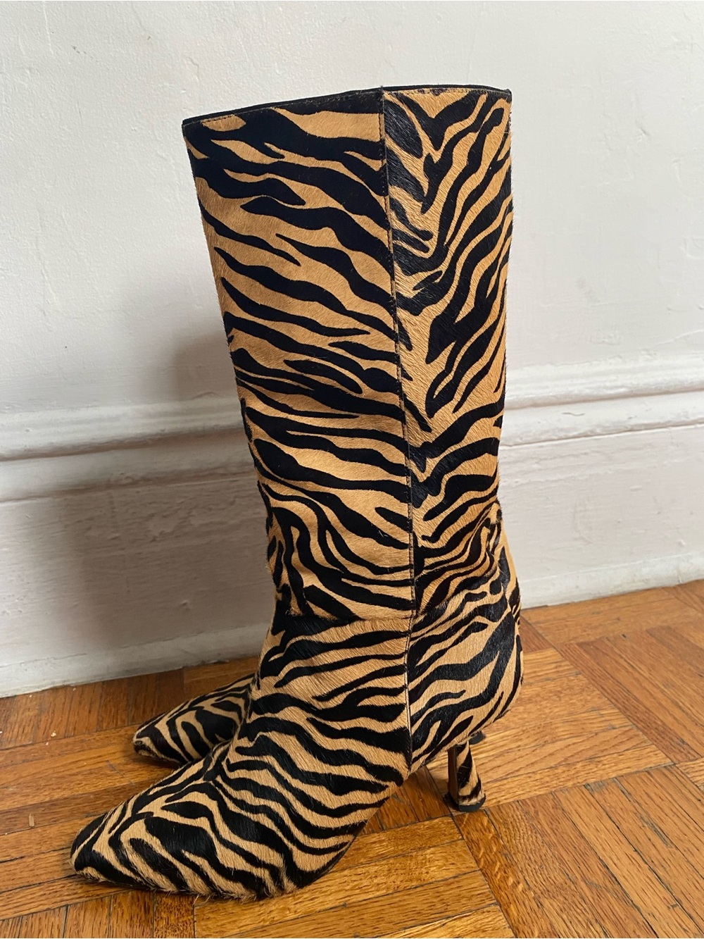 Sam Edelman Zebra-Print Genuine Calf Hair Knee High Boots - Picture 8 of 14